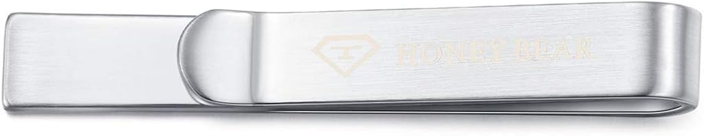 HONEY BEAR Mens Initial Alphabet Letter Tie Clip Bar for Skinny Narrow Size Tie Stainless Steel for Business Wedding Gift 4cm Brushed Silver A - Image 5