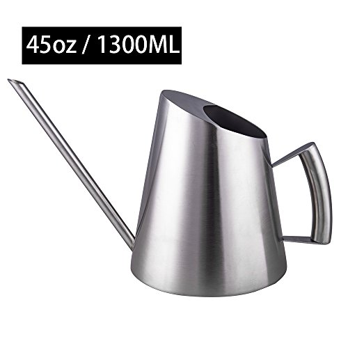 IMEEA Watering Can for Indoor House Plants Long Spout Brushed SUS304 Stainless Steel Watering Pot, 45oz/1.3L