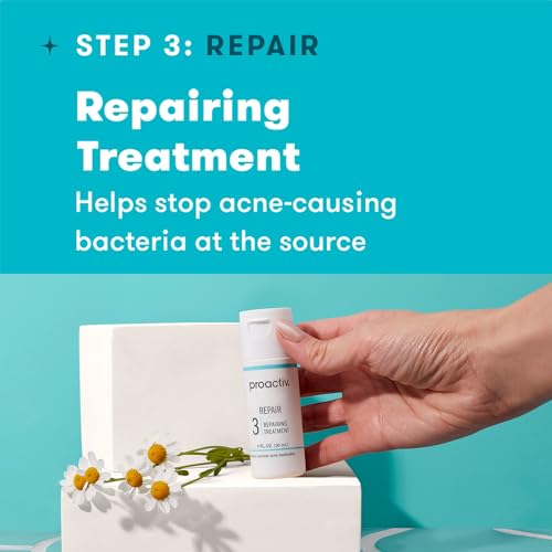 PROACTIV 3 STEP ACNE TREATMENT – BENZOYL PEROXIDE FACE WASH, REPAIRING ACNE SPOT TREATMENT FOR FACE AND BODY, EXFOLIATING TONER – 30 DAY COMPLETE ACNE SKIN CARE KIT
