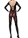 Amoretu Womens Long Sleeves Crotchless Bodystocking Lingerie Bodysuits Cross Back