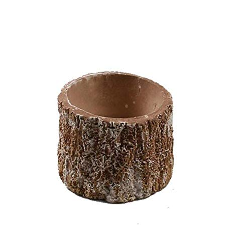 Bark Shape Round Flower Pot Silicone Mold, Succulent Plants Vase Flowerpot Mold,DIY Candlestick Candle Holder Mould,Gypsum Plaster Mould,Concrete Cement Clay Crafts Making Mold,Bonsai Decor Mold - Thumbnail 3