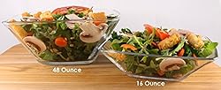 MinWill Brands Fiore Square Glass Salad Bowls with