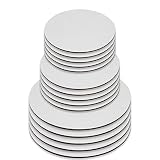 Upper Midland Products Cake Boards - Set of 15 White Cake circle bases - 6 inches, 8 inches, and 10 inches, 5 of each… (15)