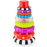 Sassy Stacks of Circles Stacking Ring STEM Learning Toy, Age 6+ Months, Multi, 9 Piece Set