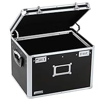 Vaultz Locking File Storage Chest, Two-Handled, Letter/Legal File Storage, 17 1/2 W x 14 D x 12 1/2 H Inches, Black (VZ01008)