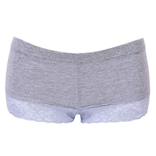 Women Cotton Underwear 6 Lace Boy Shorts Panties Slip Shorts for Womens - Thumbnail 5