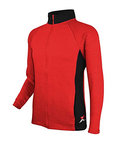 X-2 Mens Athletic Fleece Tracksuit Jogging Sweatsuit Activewear Red-Black XXL