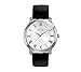 Bulova Men's Black Leather Strap Watch with Silver White Dial