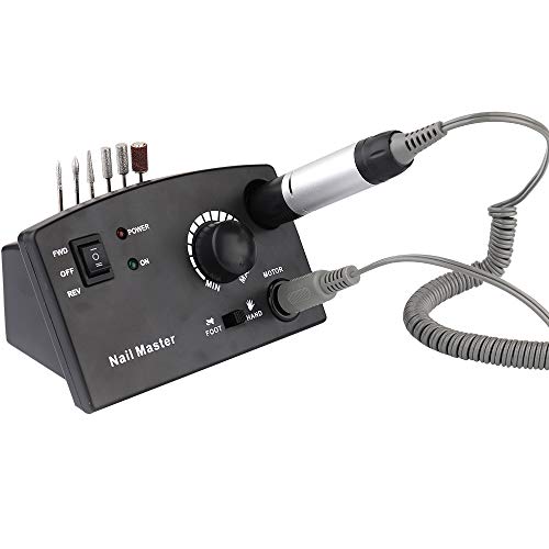 Walmeck High Speed Rechargable Electric Nail Drill,Professional 35000rpm Nail Drill Machine,Electric Nail File Manicure Drill Set Feet Care Manicure Machine Black