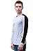 uxcell Men's V Neck Pullover Long Sleeves Contrast Color Patchwork T Shirt Gray M US 38