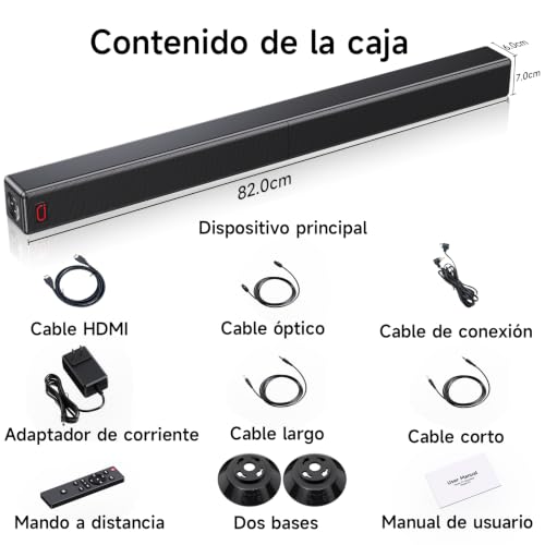 JYX 2.1ch TV Soundbar, 2026 Upgrade 120W 2-in-1 Detachable Bluetooth 5.3 Speaker Bars with ARC/Opt/AUX, Adjustable Bass (4 Speakers + 2 Reflex Tubes)