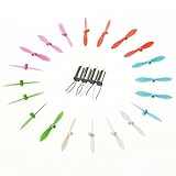 Coolplay 20pcs 5 Color Propellers Rotor Set & 4pcs Motor Set Spare Parts for Cheerson CX-10 CX-10A RC Quadcopter