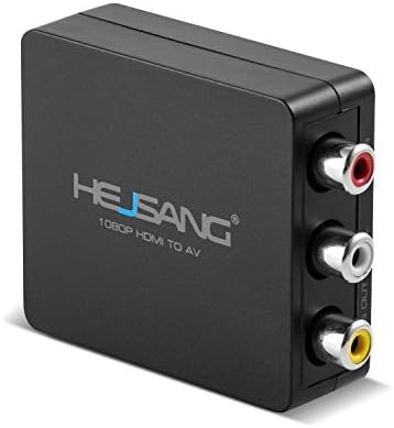 HESJANG HDMI Video Audio Converter,1080P HDMI to AV 3RCA CVBS Composite Video Audio Converter Adapter with Zoom Function Supporting PAL/NTSC with USB Charge Cable for PC /Laptop /Xbox/ PS3 /TV /STB /VHS /VCR /DVD