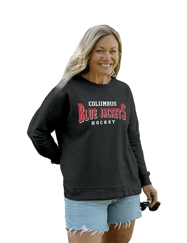 Columbus Blue Jackets NHL Officially Licensed Women's Crewneck Sweatshirt Rever…