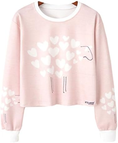 Harajuku Fashion Kawaii Pink Heart Pastel Sweatshirt Cute Shirts for Teen Girls