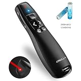 Wireless Presenter with Laser Pointer,2.4GHZ PPT Clicker, Support Super URL, Powerpoint Presentation Remotes R400-OPROLLA,USB Control for Teaching. Updated Version