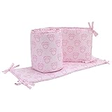Disney Minnie Mouse Icon 4 Piece Nursery Crib Bumper, Pink, Dark Pink