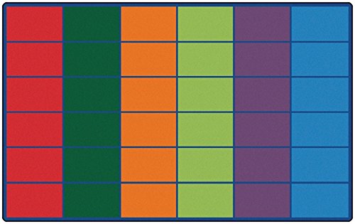 Carpets For Kids Colorful Rows Seating Carpet, 6 x 9 Feet, Rectangle