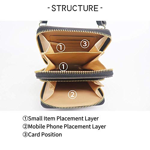 OSTKAKA Small Crossbody Phone Bag，Mobile Phone Bags for Women，Wristlet Wallet with Cell Phone Holder (A-Black)