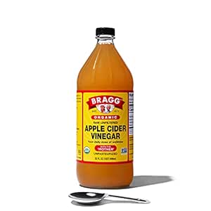 Bragg Organic Apple Cider Vinegar With the Mother&ndash; USDA Certified Organic &ndash; Raw, Unfiltered All Natural Ingredients, 32 Fl Oz, W/Measuring Spoon