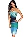 Women's Bandage Straless Dress Bodycon Rainbow Cocktail Party Dress