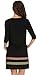 THANTH Womens 3/4 Sleeve A-Line Embroidered Loose Casual T-Shirt Tunic Dress Black XL