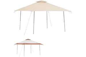 Garden Winds Custom Fit Replacement Canopy Top Cover Compatible with The Coleman 2000004407, 2000035727 13 x 13 Two Tiered Tent Eaved Shelter - Upgraded Performance RIPLOCK 350 Fabric- Beige