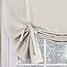 H.VERSAILTEX Blackout Energy Efficient Tie Up Shades Home Decor Rod Pocket Panels for Small Window (42W x 63L, Cream, 2 Panels)
