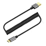 Coiled USB Cable, CableCreation (0.56ft to 4ft) USB 2.0 A to Micro USB Charging Data Cord, Compatible with Android Smartphone, Wall and Car Charger, Black