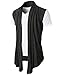 H2H Men's Shawl Collar Sleeveless Cardigan with No Button CHARCOAL US XL/Asia 2XL (KMOCASL01)
