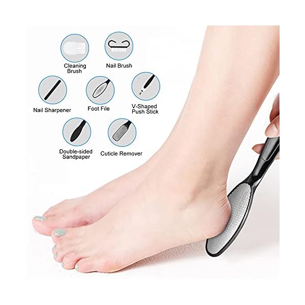 ZOUYUE-Electric-Foot-File-Pedicure-Set-Rechargeable-Waterproof-Hard-Skin-Remover-with-3-Rollers-and-2-Speeds-Callus-Remover-Foot-Care-Gift-Kit-for-Cracked-Heels-Calluses-and-Dead-SkinBlack ZOUYUE Electric Foot File Pedicure Set, Rechargeable Waterproof Hard Skin Remover with 3 Rollers and 2 Speeds, Callus…