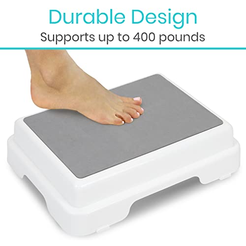 Vive Bath Shower Step Stool (4.5") Slip Resistant, Stackable, Indoor