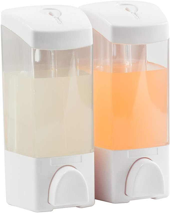 XiangYi Shower Soap Dispenser 300ML Double Wall Mounted for Kitchen Shower and Bathroom, Two Options for Installation