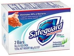 Safeguard antibacterial deodorant soap with aloe, white - 3.2 oz, 2 ea