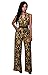 Women's Plunge Belted Wide Leg Long Jumpsuits Rompers