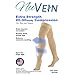 NuVein Medical Compression Stockings, 20-30 mmHg Support, Women & Men Thigh Length Hose, Open Toe, Beige, X-Large