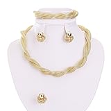 Moochi Africa Style Gold Plated Necklace Earrings Bracelet Ring Jewelry Set