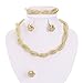 Moochi Africa Style Gold Plated Necklace Earrings Bracelet Ring Jewelry Set