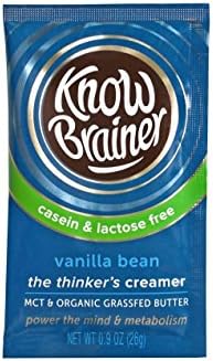 Know Brainer - Lactose & Casein Free Ketogenic Coffee Creamer - No Sugar Added - with Non-GMO MCT Oil and Organic Grass-Fed Clarified Butter - Vanilla Bean (9 Pack)