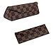 Daisy Rose Foldable Hard Shell Checkered Protective case for Glasses - PU Vegan Leather (Brown)