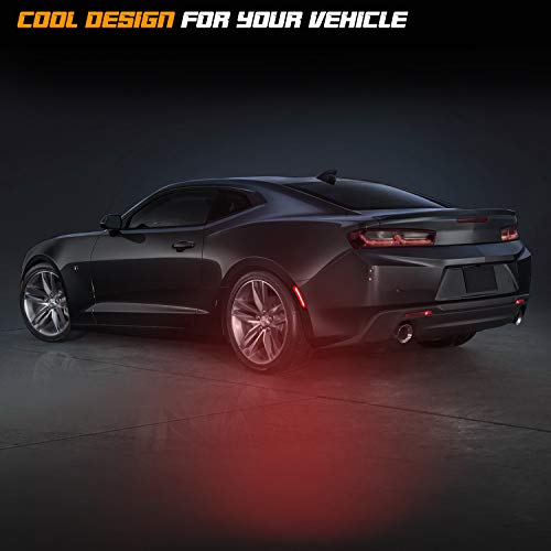 RUXIFEY Smoked Lens LED Side Marker Lights Rear Bumper Sidemarker Reflectors Compatible with 2016 to 2018 Chevy Camaro Red - Pack of 2