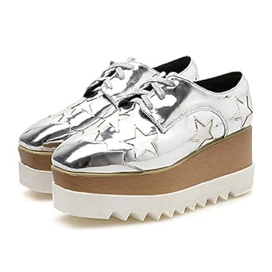 Amazon その他ブランド 厚底 レースアップシューズ シャークソール