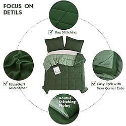 HIG 3pc Green Down Alternative Comforter Set Queen