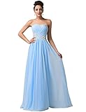 GRACE KARIN Strapless Long Evening Dress With Appliques CL6107 (Multi-Colored)