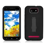 Aimo Wireless Progressive Guerilla Armor Case with Built-in Kickstand for BLU Studio 5.5 D610A - Retail Packaging - Black