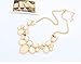 Bestpriceam New Fashion Crystal Rhinestone Flower Bib Chunky Statement Necklace for Women Girls Lady Beige