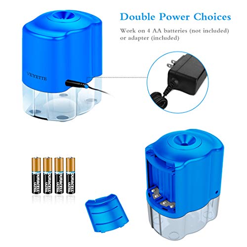 Electric Pencil Sharpener,VEYETTE Efficient Pencil Sharpener with Helical Blade for No.2 Pencils and Colored Pencils, Adapter Included, Blue