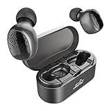 Upgraded Bluetooth 5.0 Wireless Earbuds, AairHut A3 Deep Bass Dual-Microphone True Wireless Sports Earbuds with Easy Pair Tech and Portable Charging Case (Small)