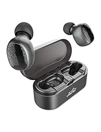 Auriculares inalámbricos Bluetooth 5.0 actualizados, AairHut A3 con graves profundos HiFi, potentes sonidos con micrófono doble y funda de carga portátil