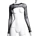 Mesh See Through Sexy Tank Top for Women UV Long Sleeve Vest Fishnet Blouse Sun Black